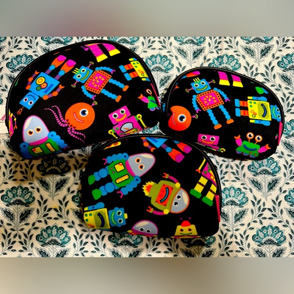 3pc Cosmetic Bags (Robot Design) - Picture 1 of 1